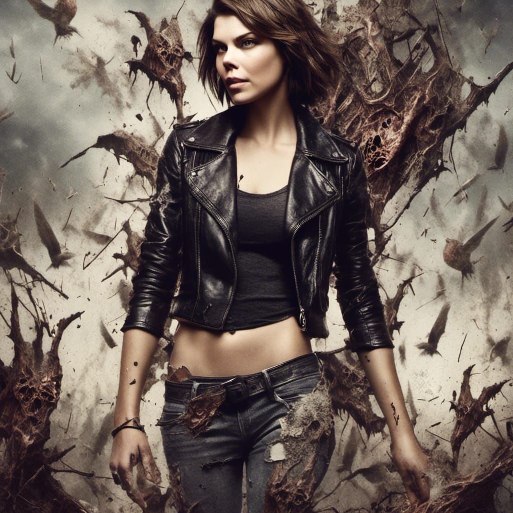 dark beautiful Maggie Rhee leather jacket