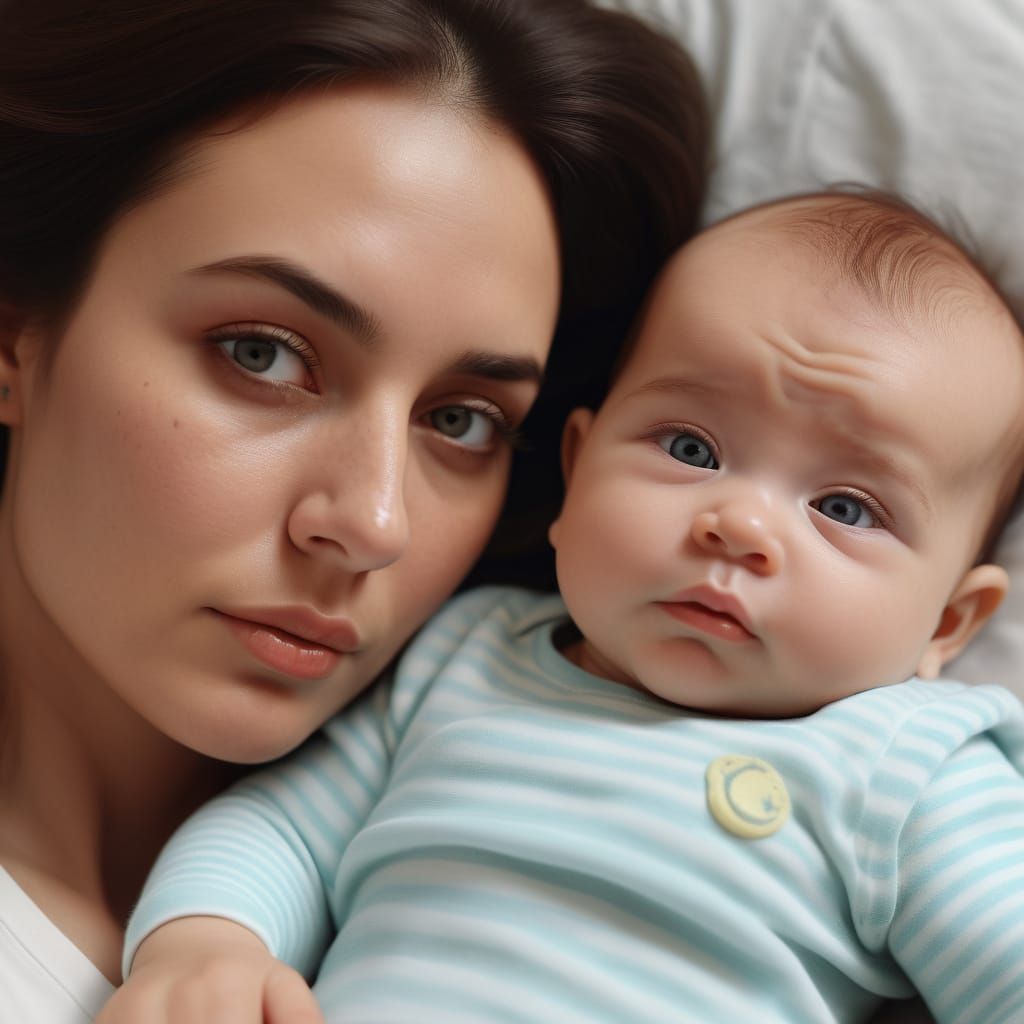 Touching Image of Baby Resting on Mother's Chest
