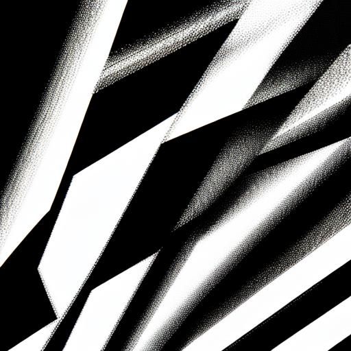 The bold outlines and contrasting black and white create a dynamic composition.