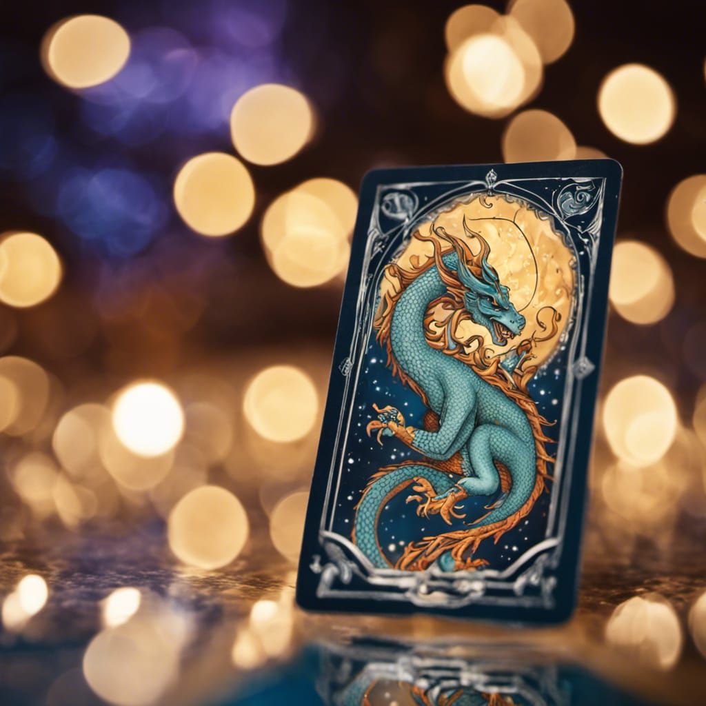 Zodiac Sign Aquarius Dragon Tarot Card