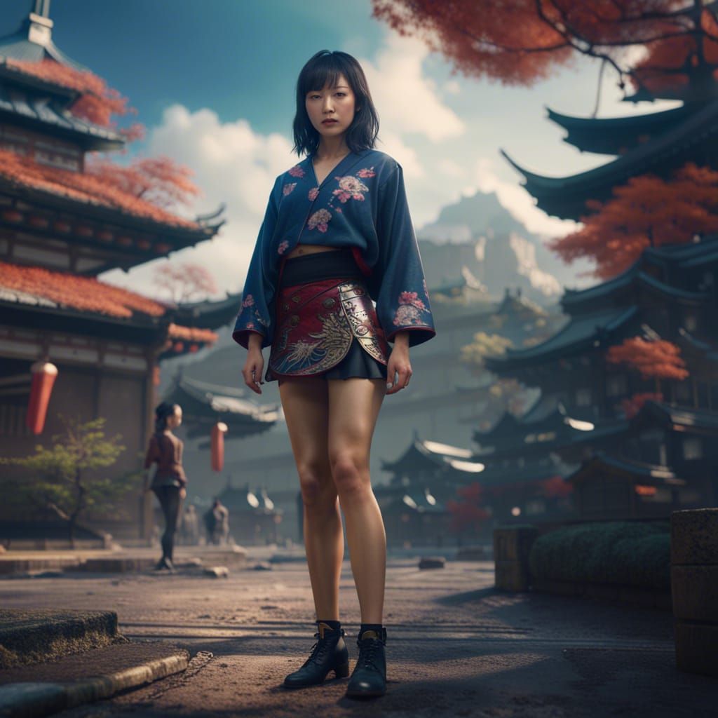 Japanese Woman in Detailed Fantasy Art