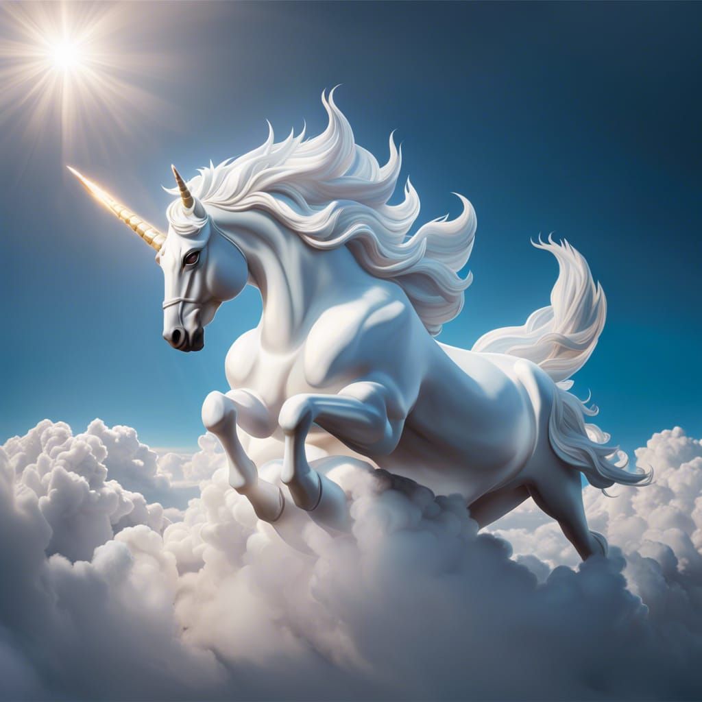 Unicorn Cloudscape: Breathtaking Digital Art