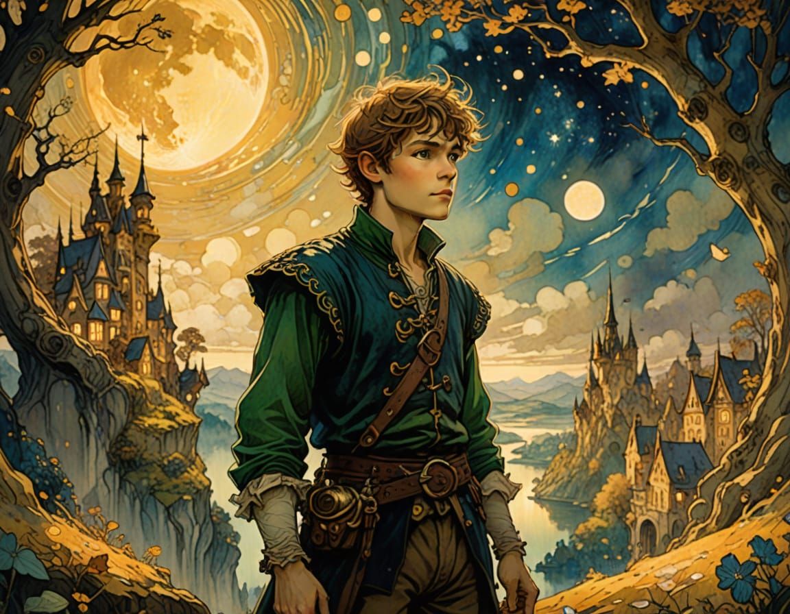 Peter Pan in Whimsical Wonderland Art