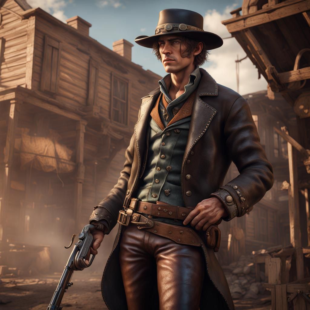 Billy the Kid in Detailed Matte Painting Style