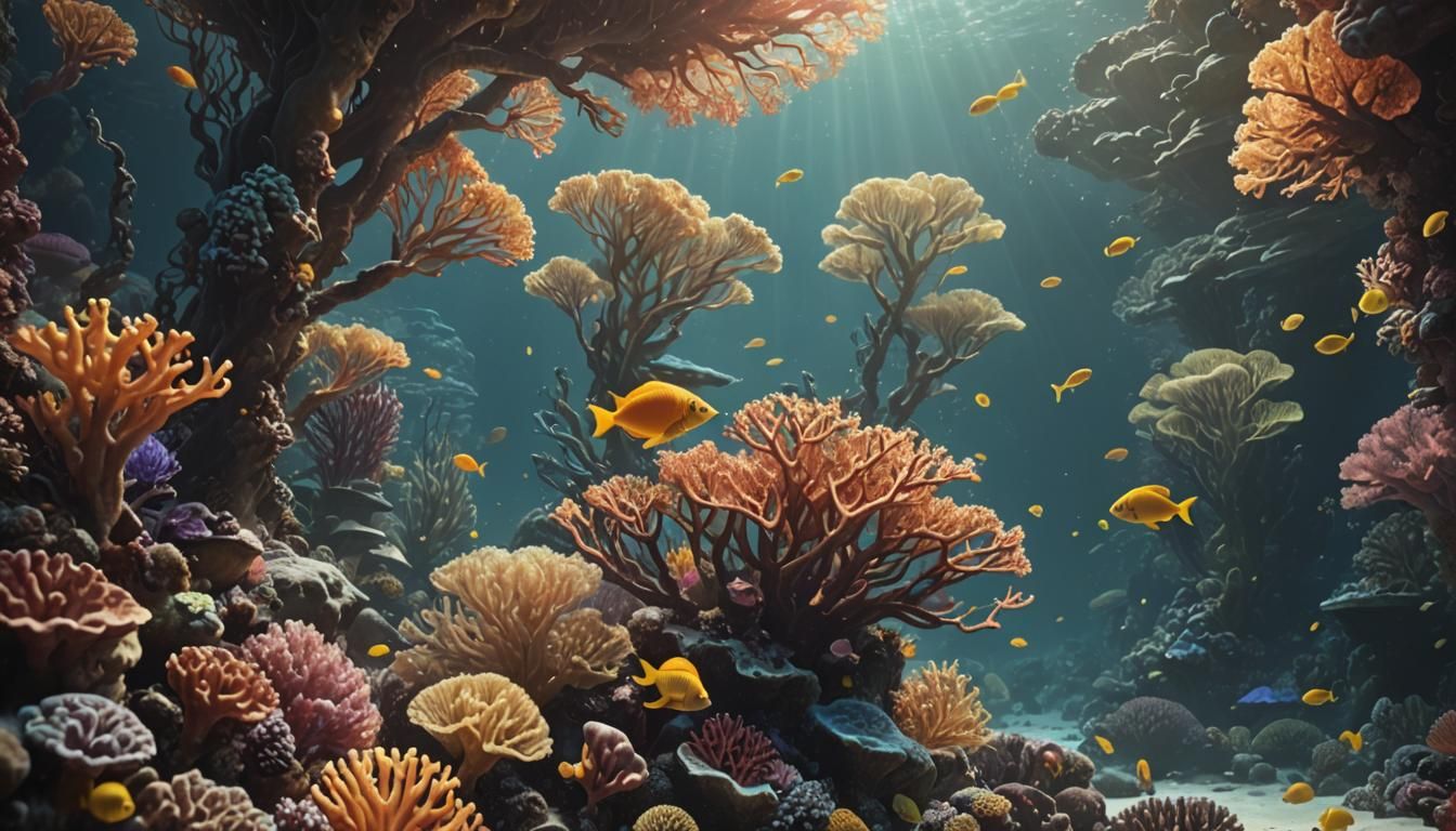 Vibrant Coral Reef Fantasy Art