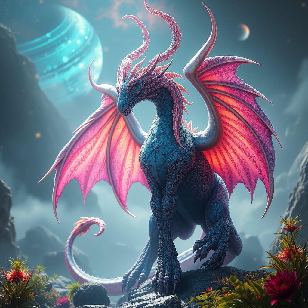 Ethereal Fantasy Creature in Dreamlike Landscape