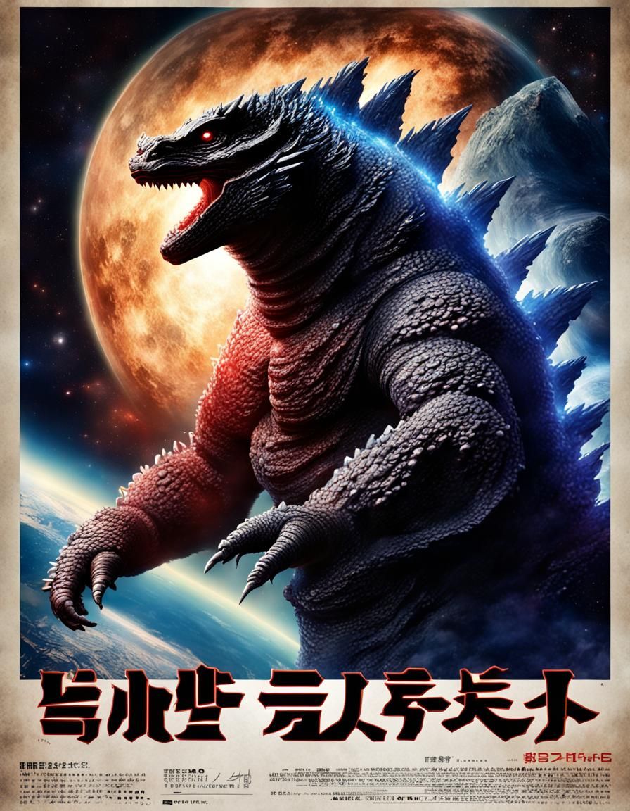 Visually Striking 'Space Godzilla' Fantasy Film Poster