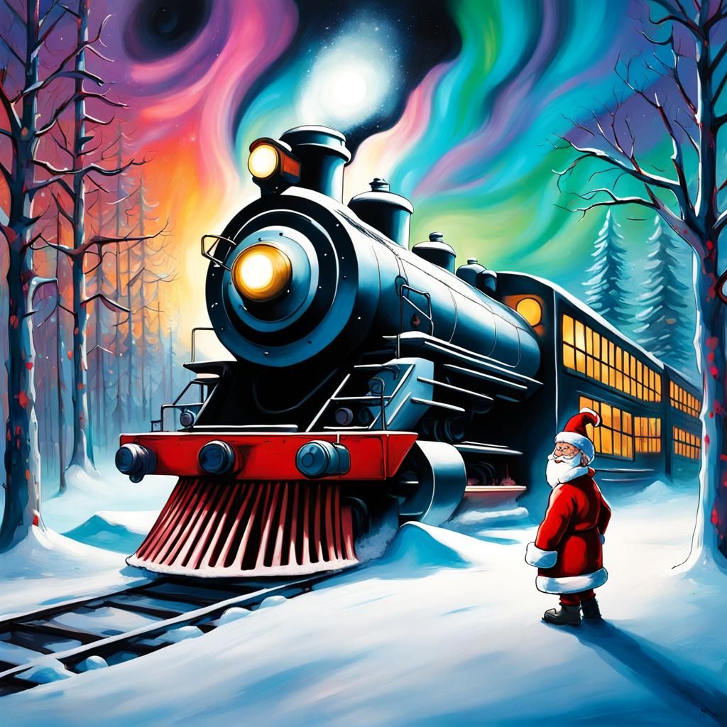 Polar Express Graffiti Art to the North Pole