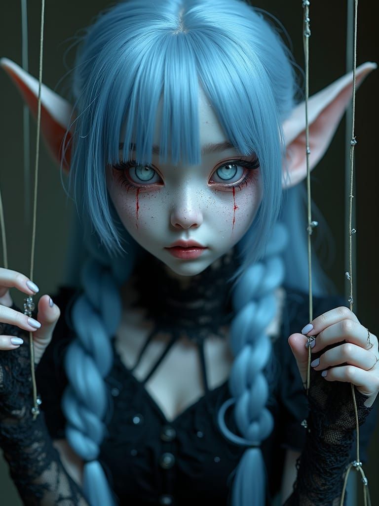 Eerie Asian Elf Puppet Portrait