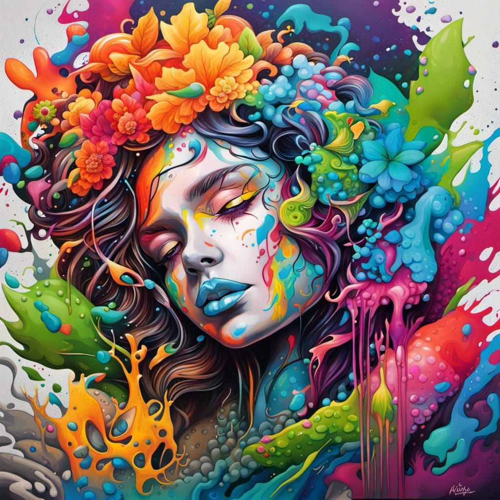 Graffiti Art: Colorful Mother Nature Illustration