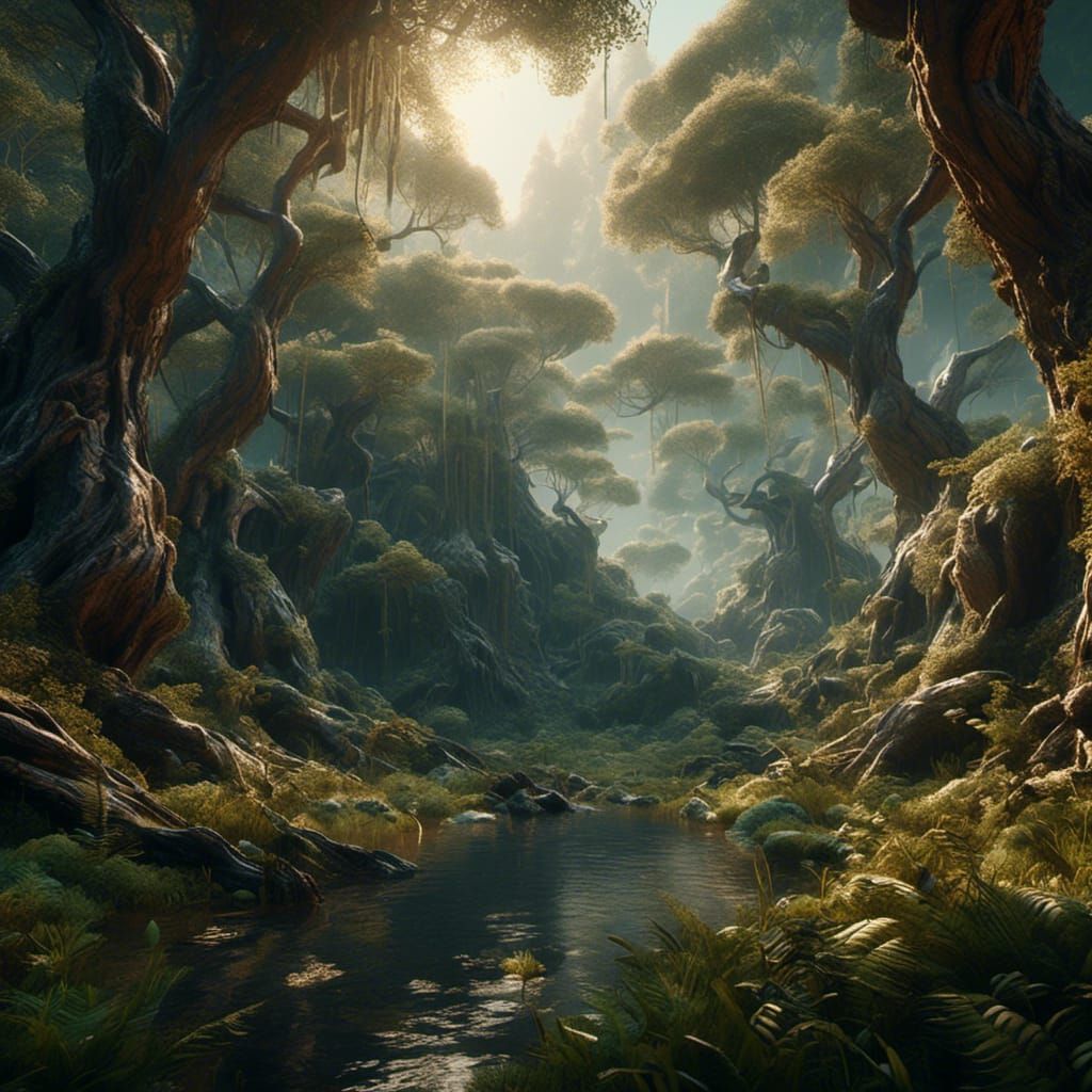 Owl in Forest: Detailed Matte Painting