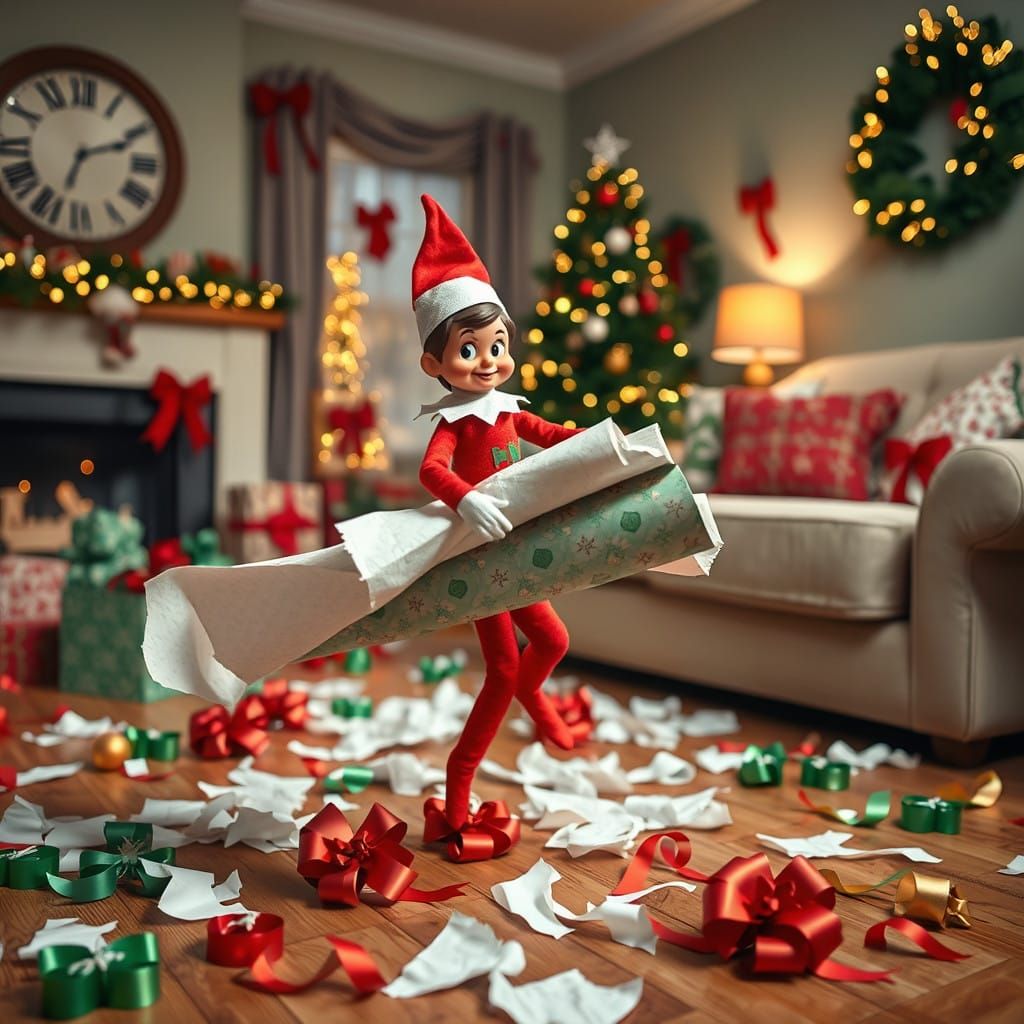 Mischievous Elf Runs Amok at Christmas