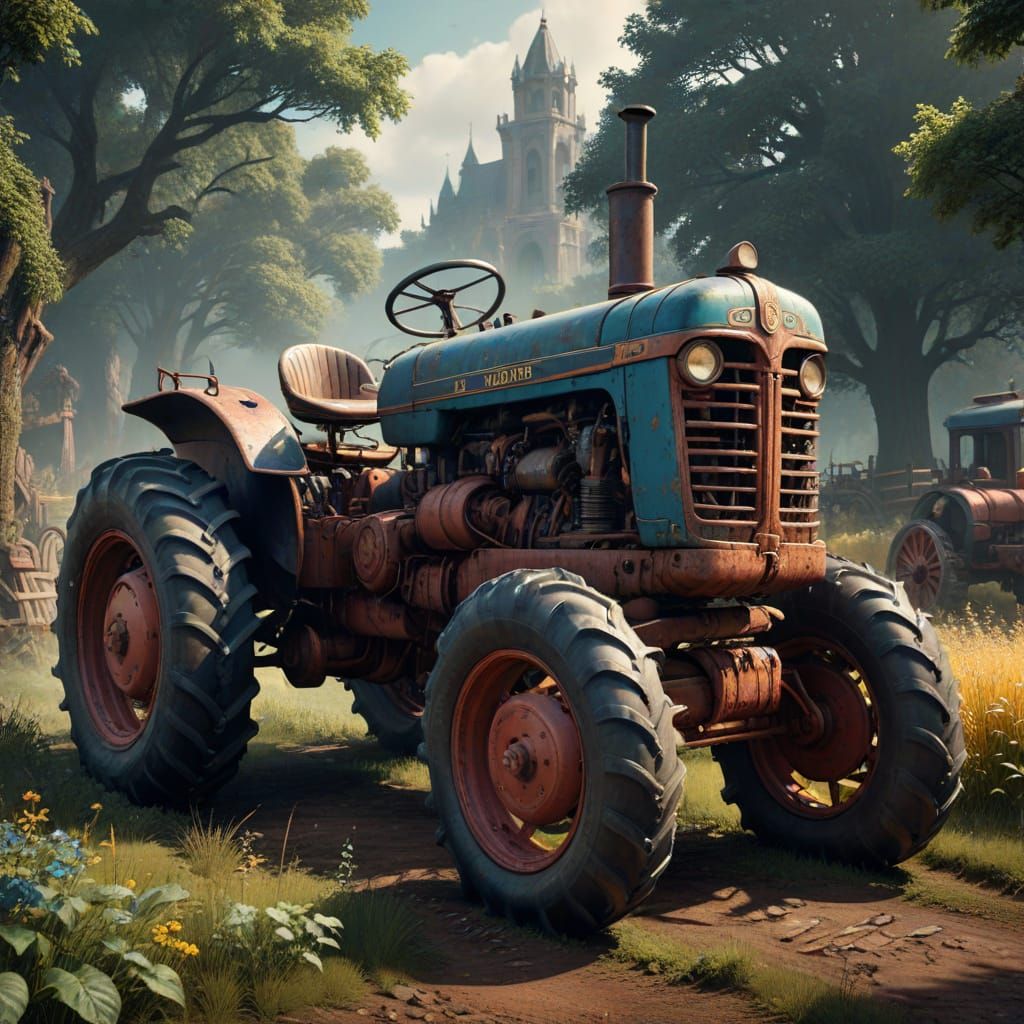 Antique Tractors at Preservation Day in Detailed Matte Paint...