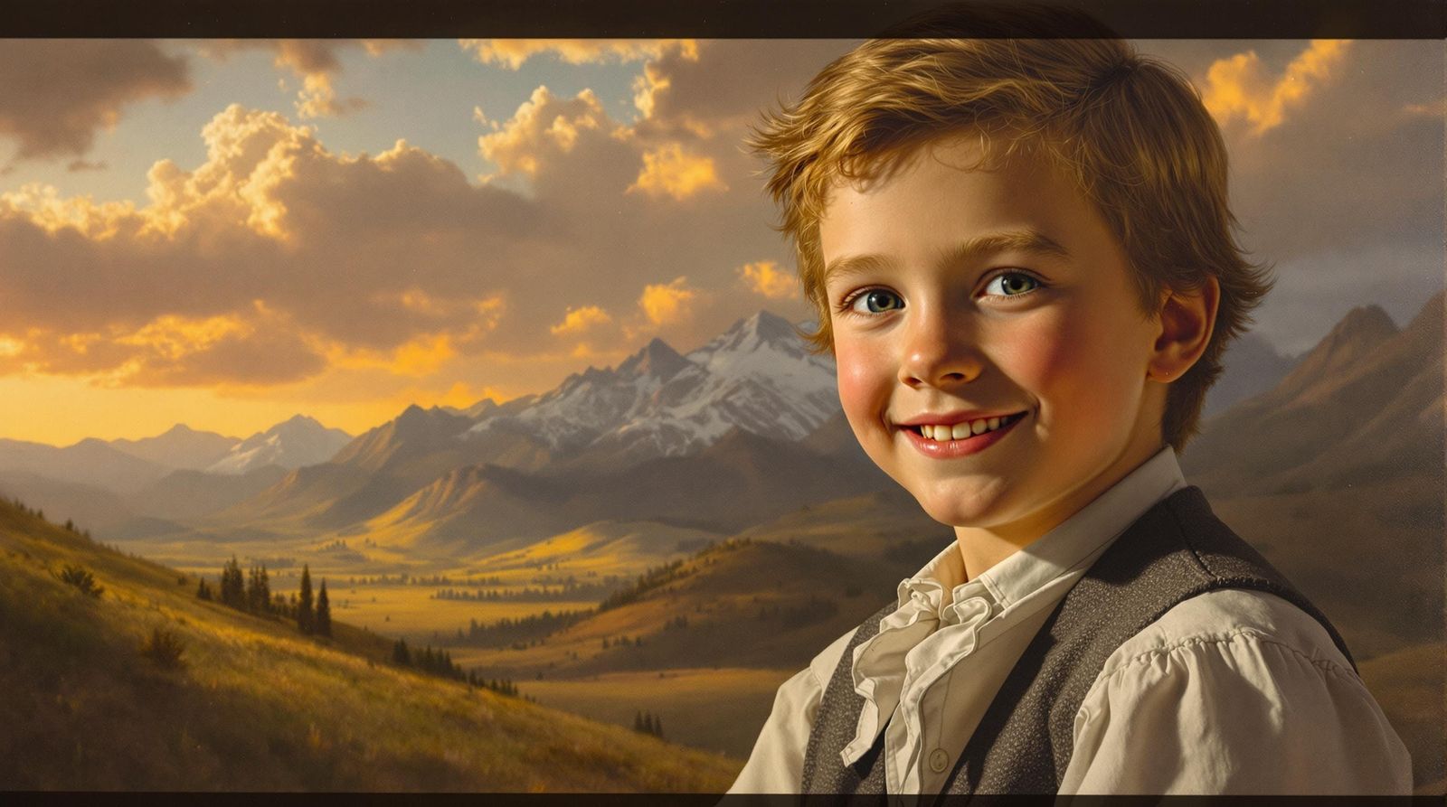 Young Brigham Young in Sunny Mountains