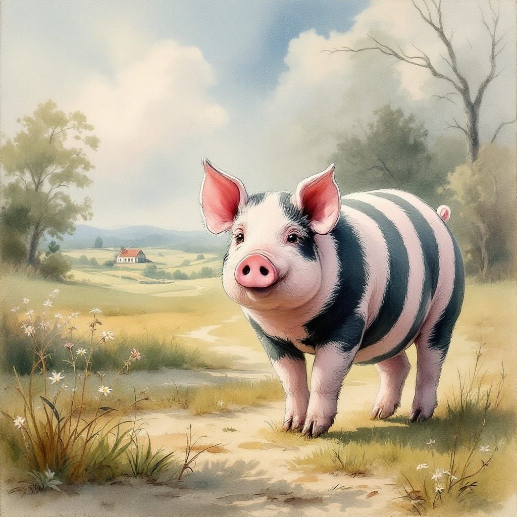 Friendly Pig Smiling
