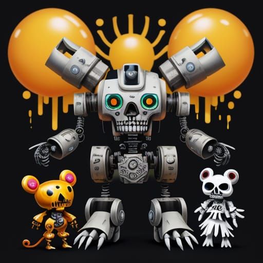 Cute Candy Brainrot Robot Skeleton