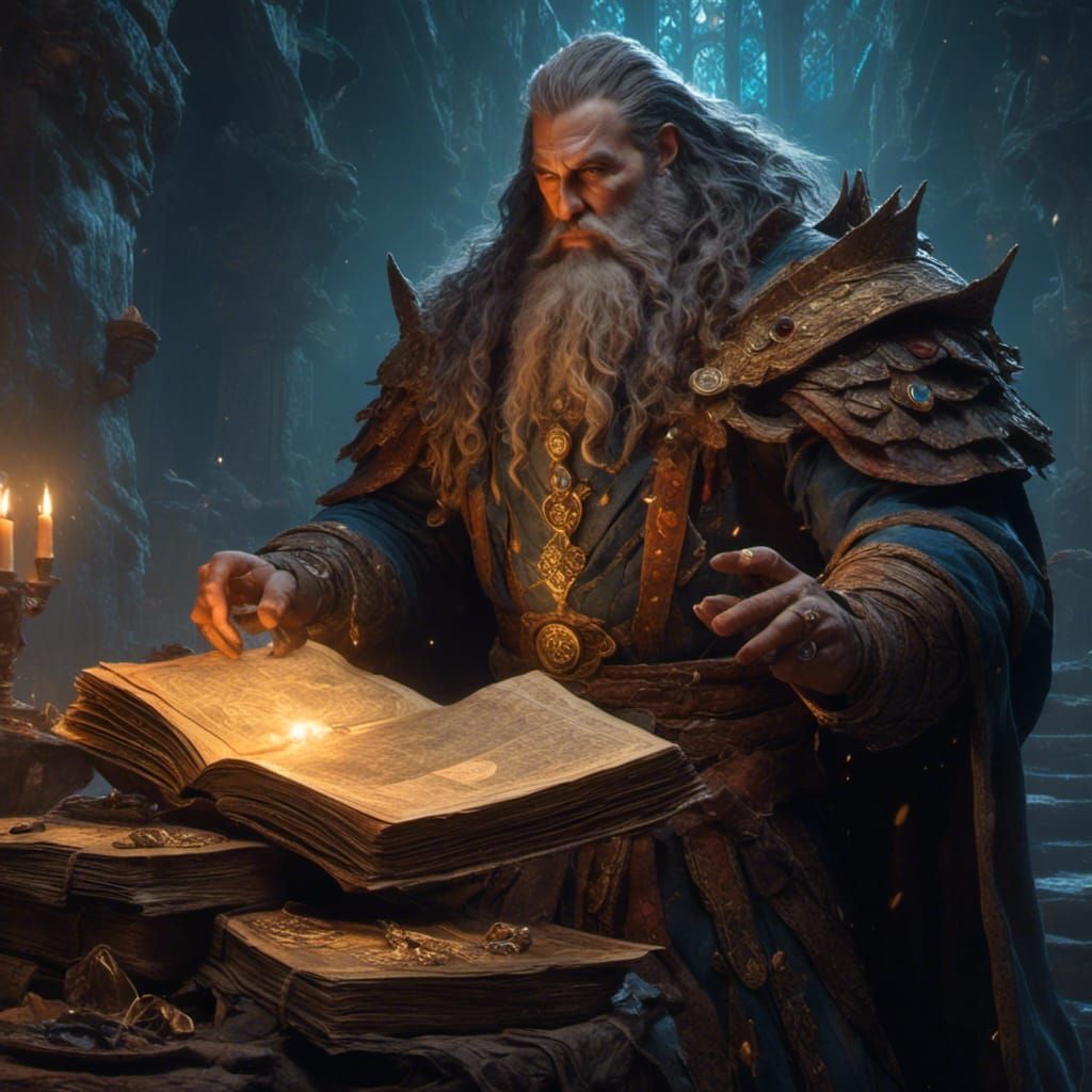 Triton Warlock with Kraken Grimoire: RPG Art