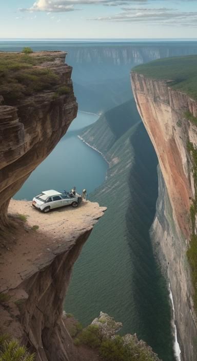 Cliffside Camping Adventure Overlooking Breathtaking Landsca...