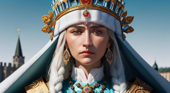 Saint Olga of Kiev: Hyperrealistic Micro Portrait