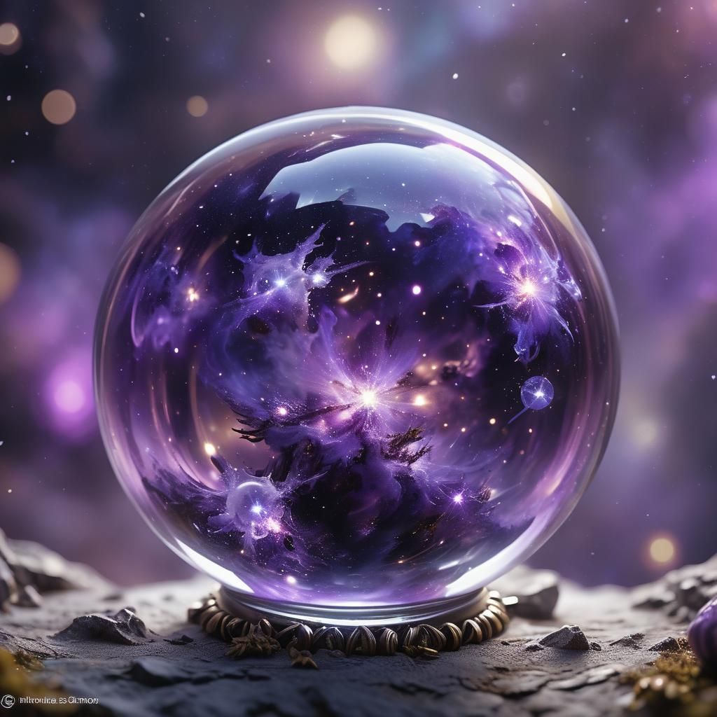 Purple celestial galaxy orb
