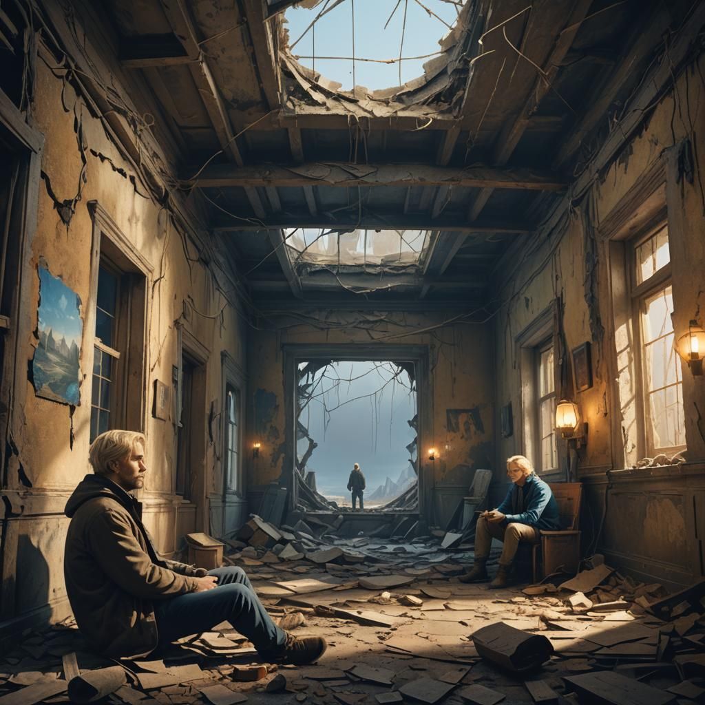 Contemplation in Ruins: A Matte Painting