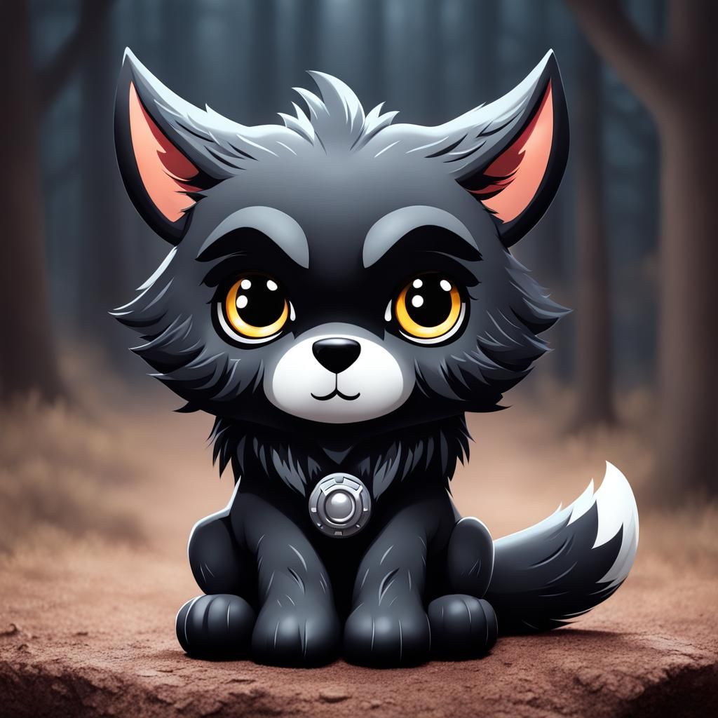 Sad Eyed Chibi Werewolf in Perfect Composition