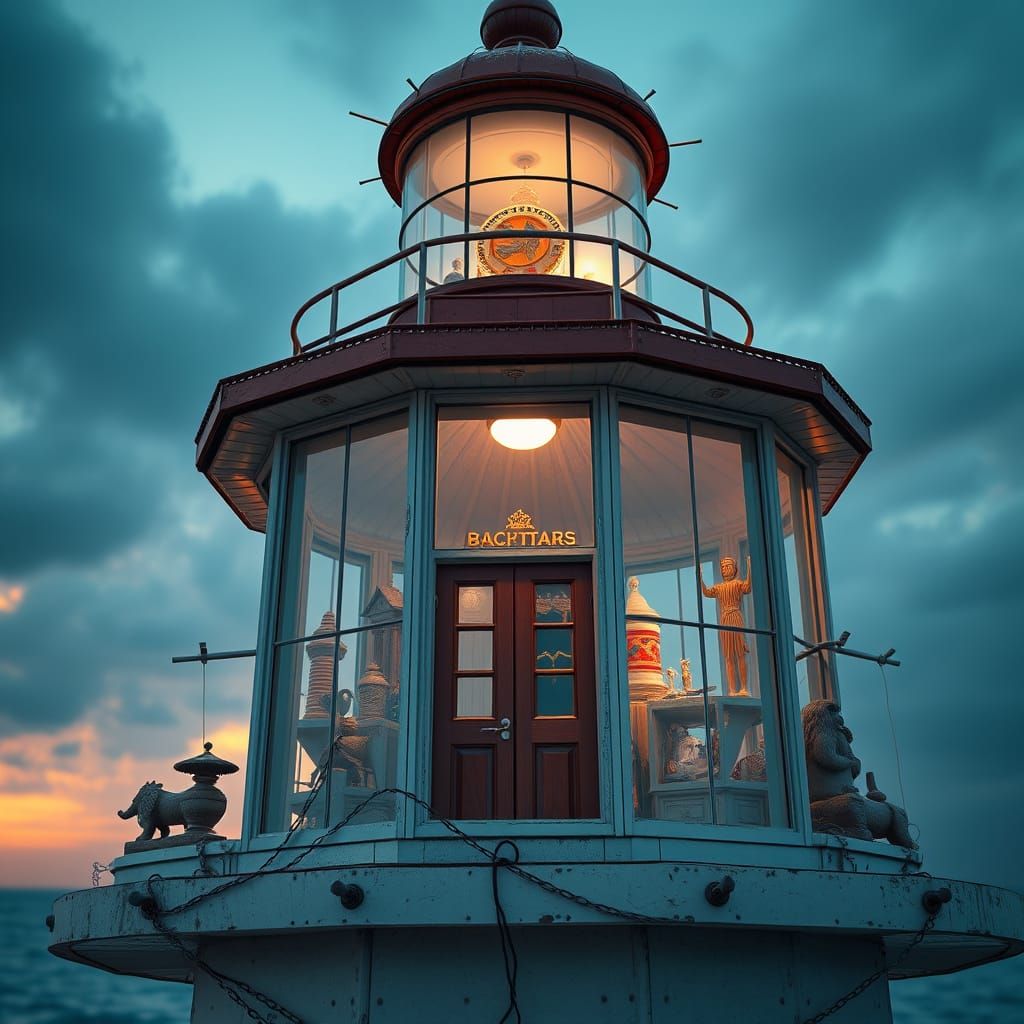 Surreal Lighthouse with Knick-Knacks: Photorealistic Concept...