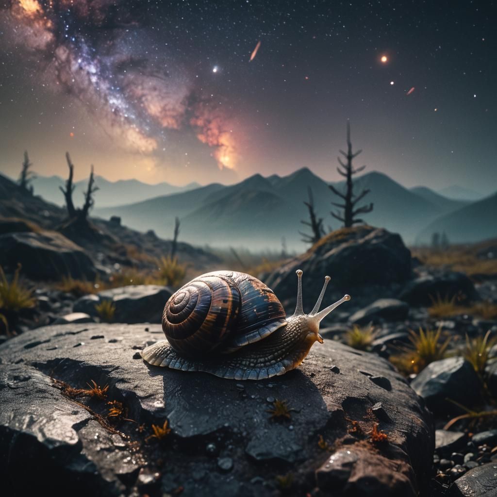 Nebula Galaxy Snail in Cinematic Setting