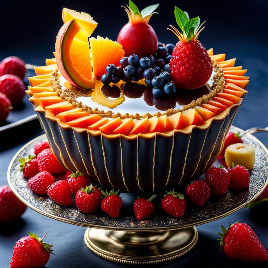 Glittering Fruit Pies: Hyperdetailed Dessert Art