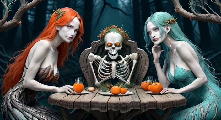 Hyperrealistic Orange Tree Monster Portrait