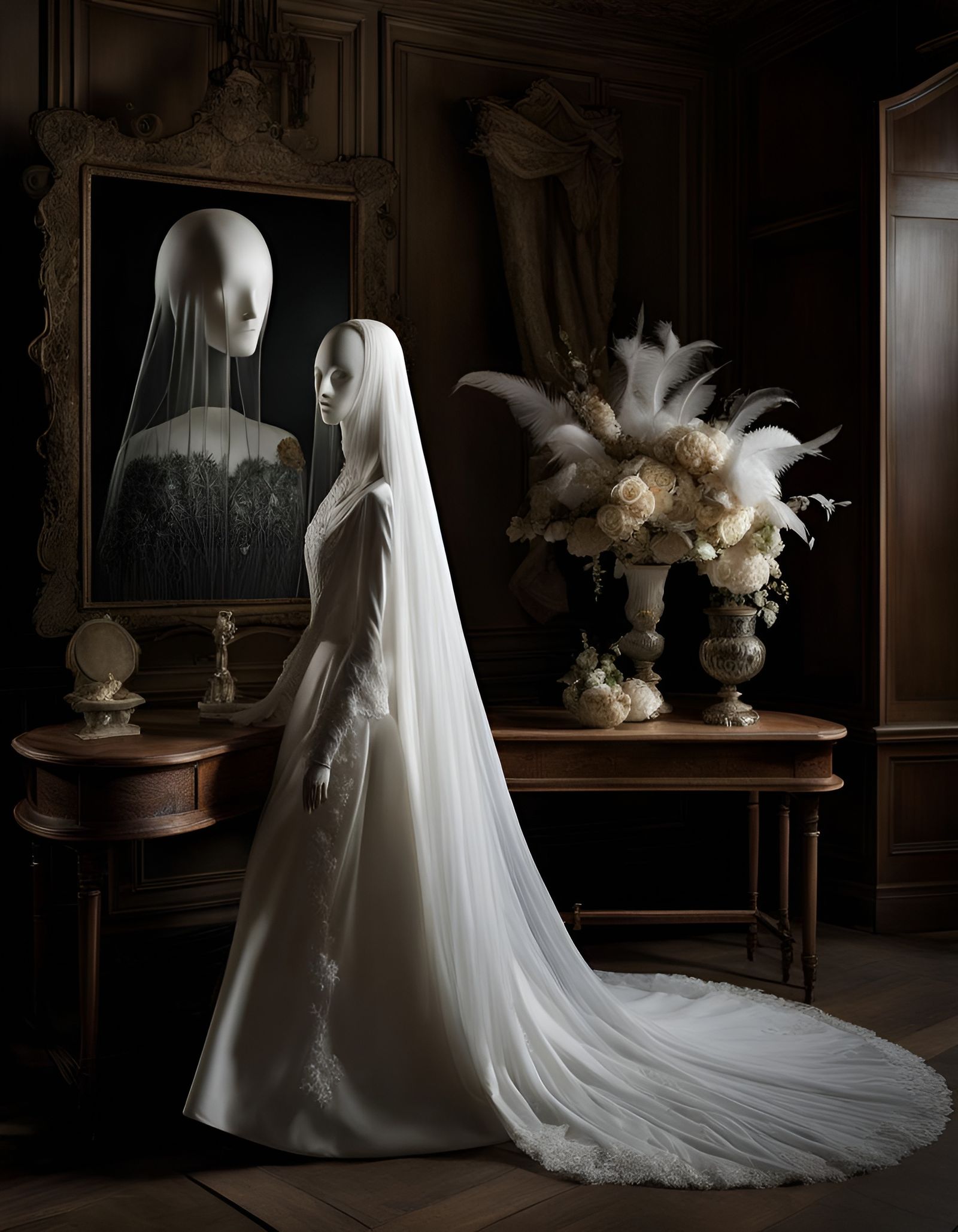 Haunted Coastal Village in 3D Stumpwork Style