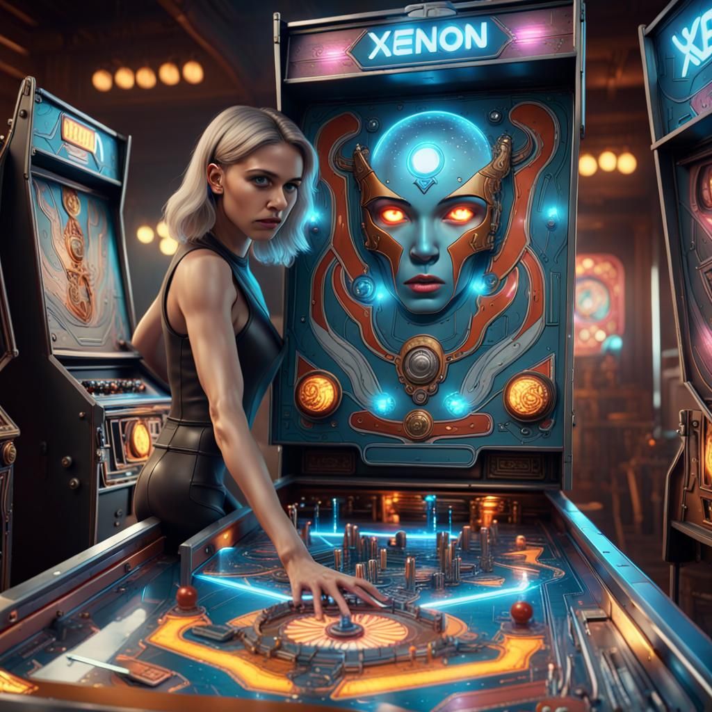 Android Plays XENON Pinball in Detailed Matte Painting