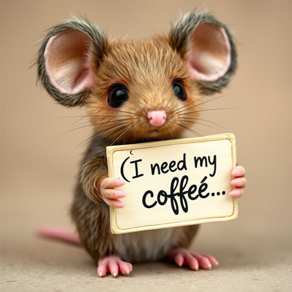 Mouse Craving Coffee: Matte Painting Digital Art