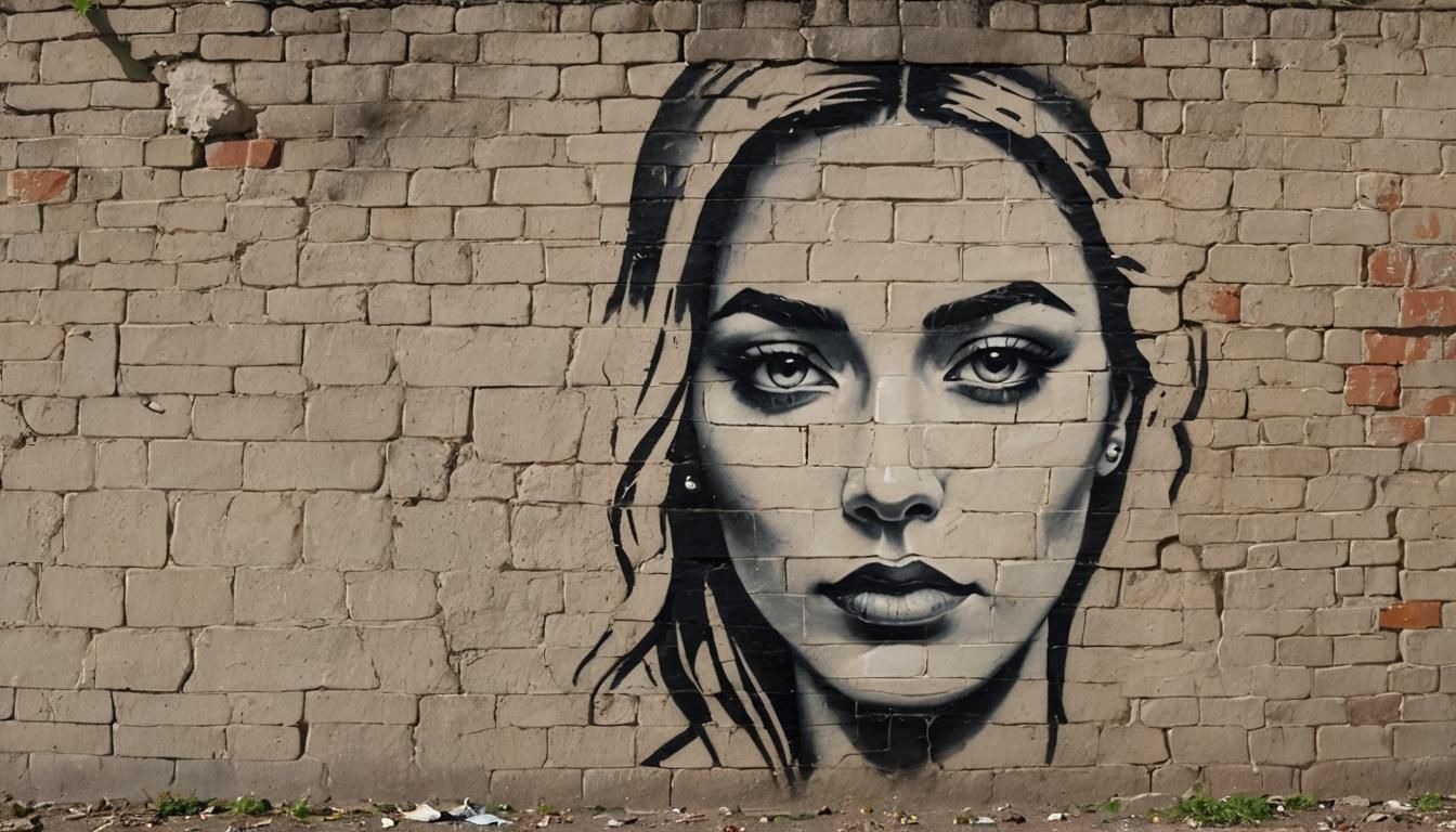 Graffiti Art: Woman's Face on Urban Wall