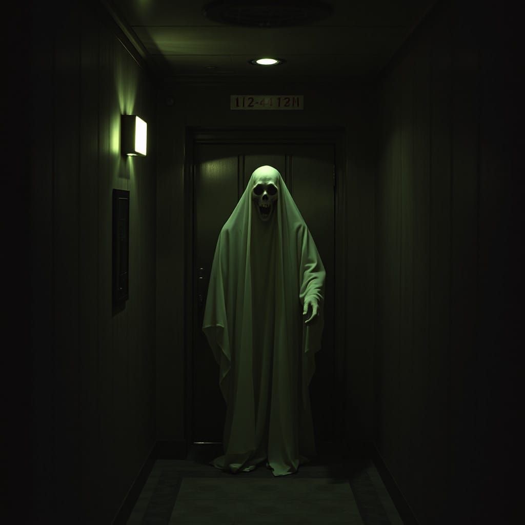 Ethereal Spirit in a Desolate Elevator