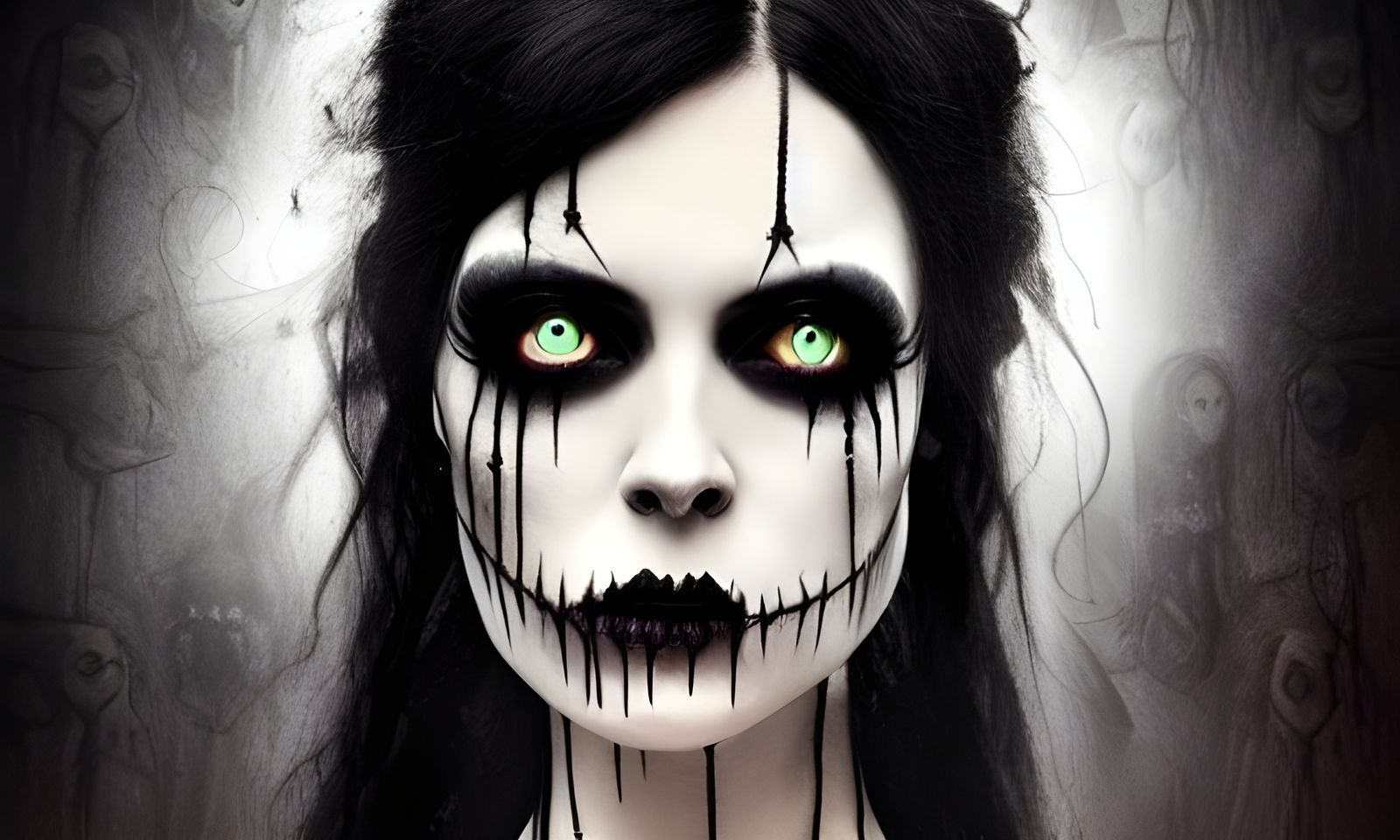 Gothic Undead Bride in a Macabre Wedding