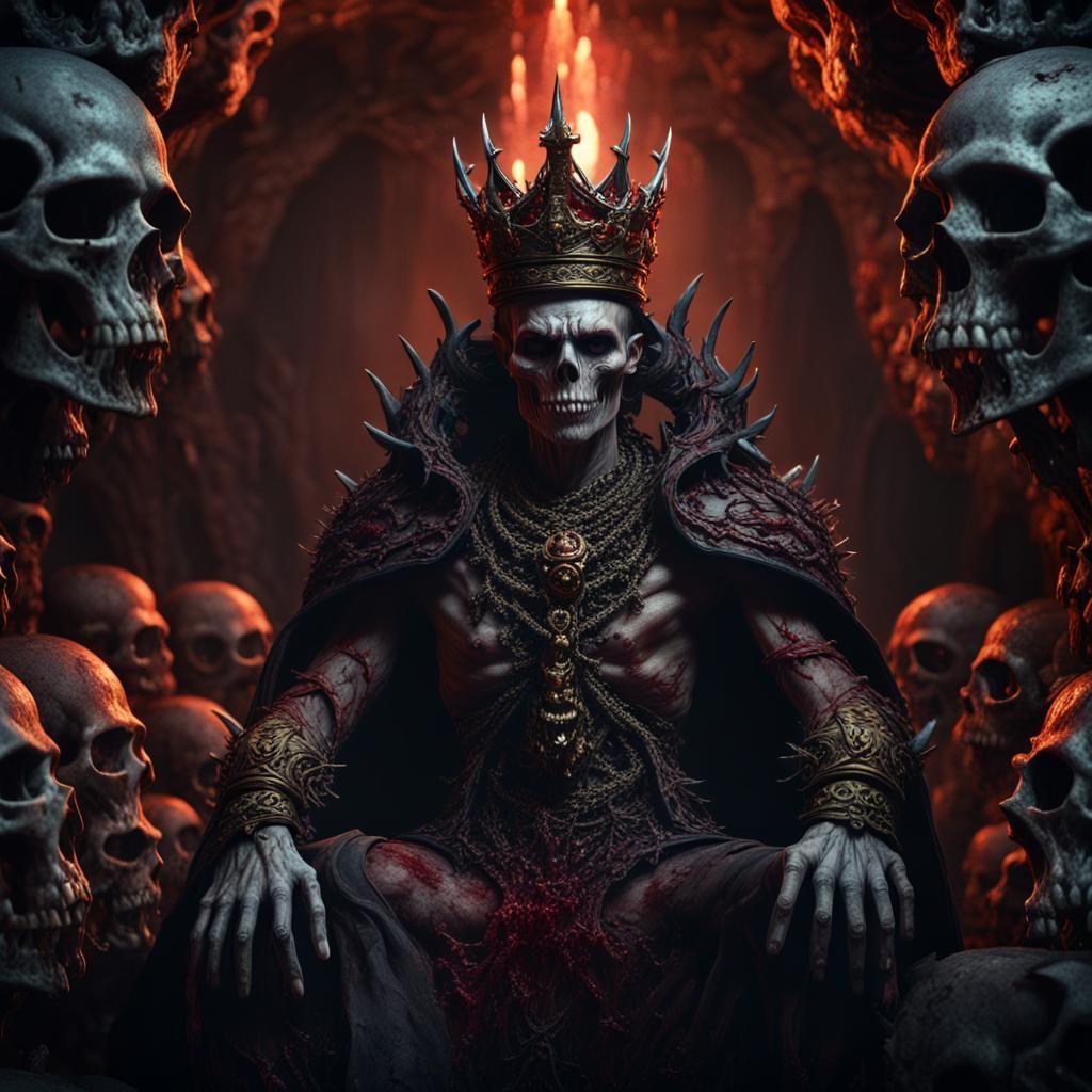 Demon King in Skull Cave: Fantasy Concept Art