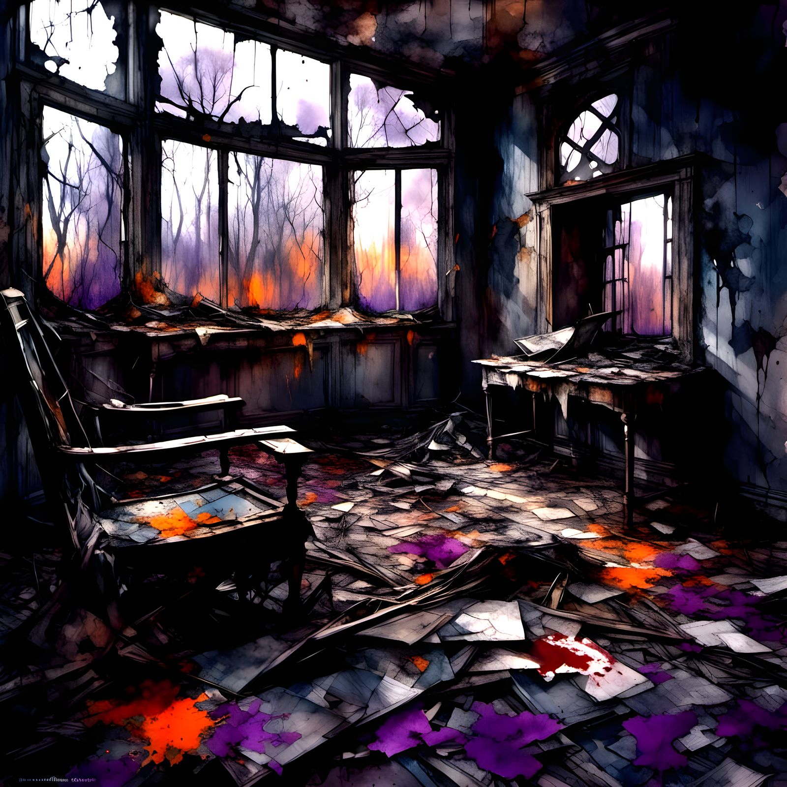 Chernobyl Ruins in Fineliner Pen Style