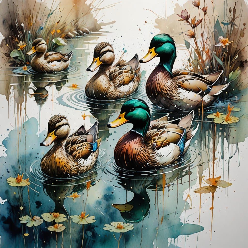 Ducks on a Pond
