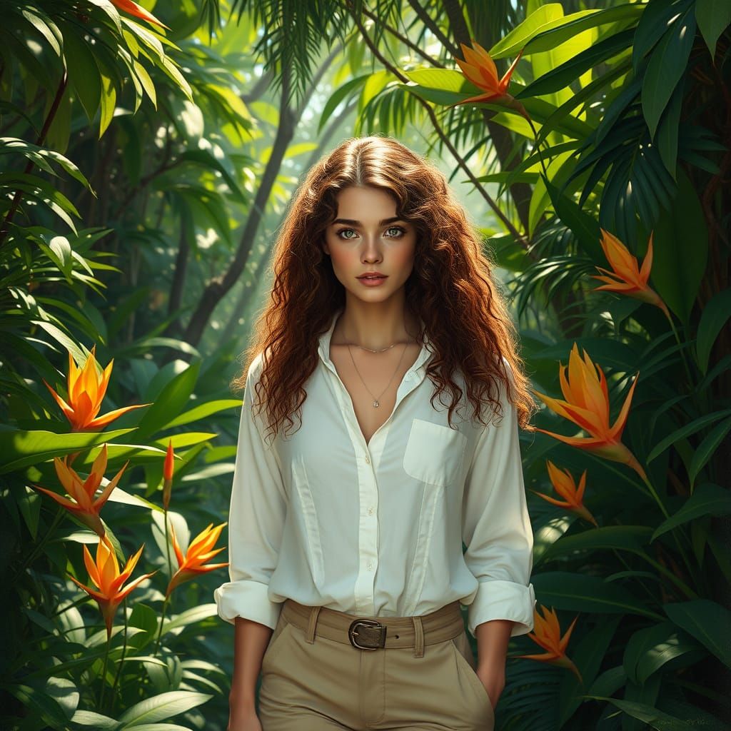 Jungle Goddess in Impressionist Style