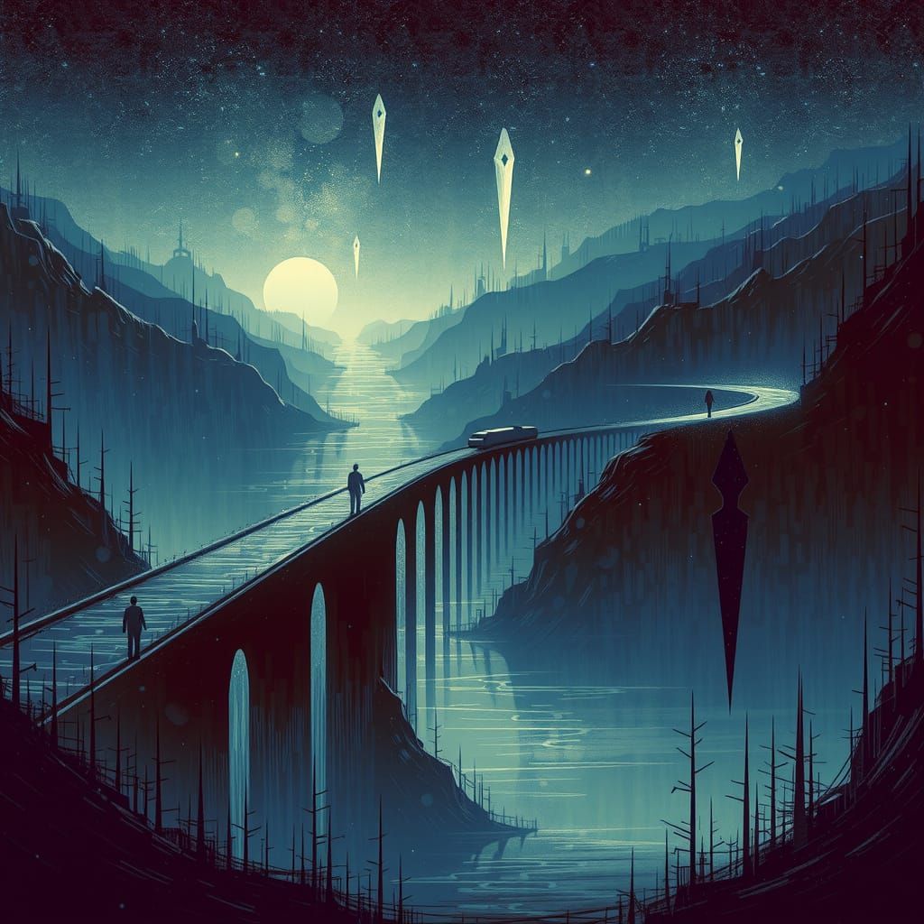 Retro-Futuristic Cityscape in Neon Hues