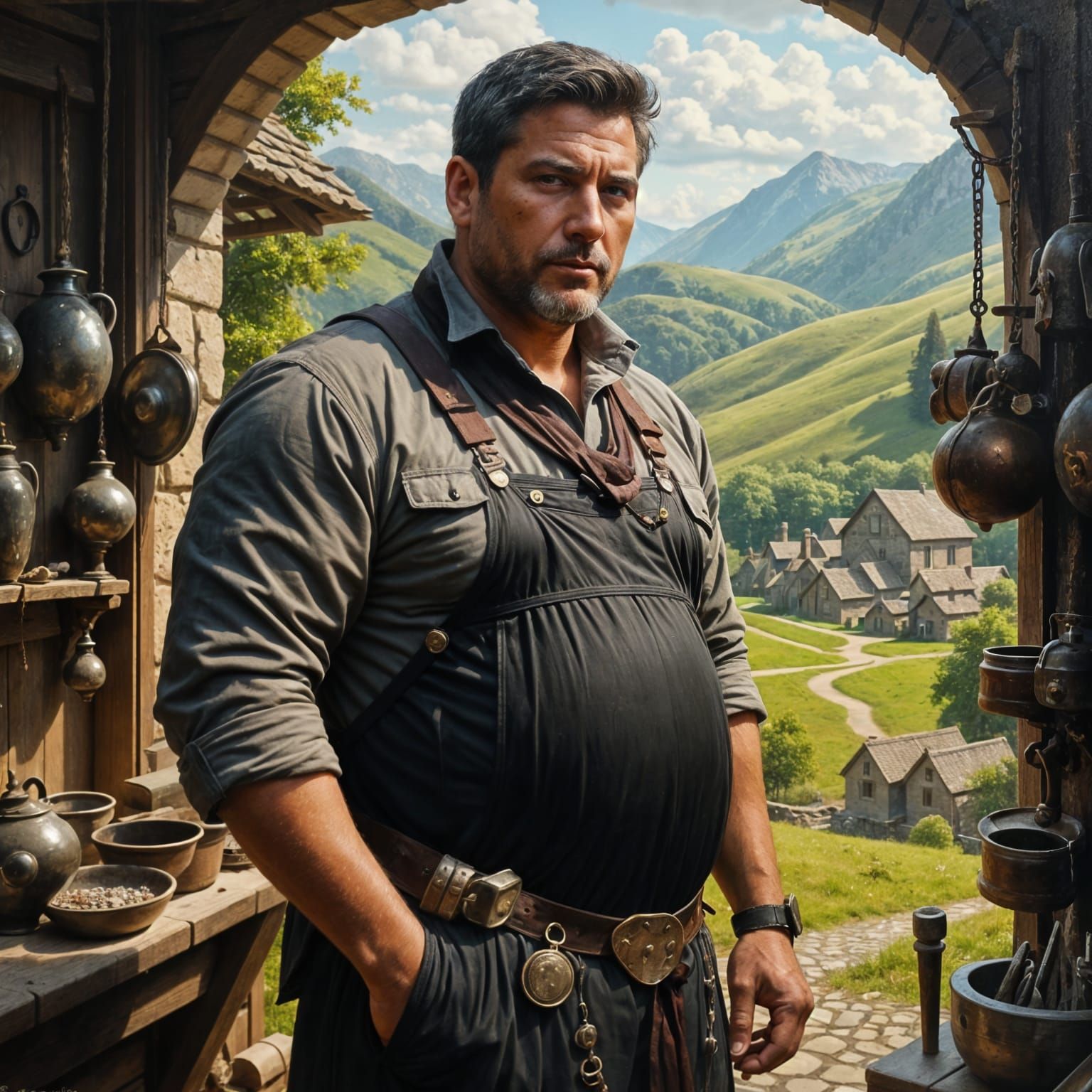Strong Medieval Blacksmith Protects Village with Kindness an...