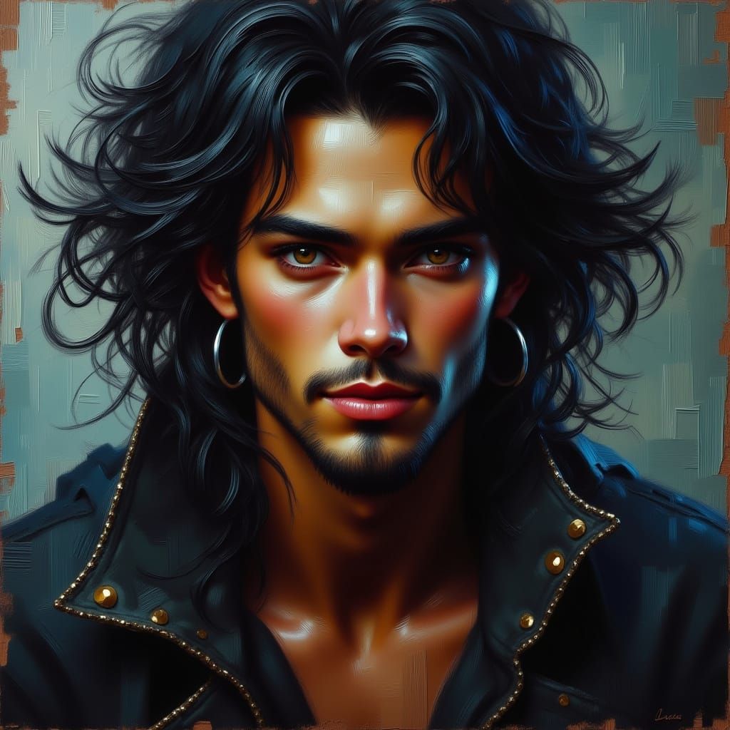 Dashing Pirate Captain Blackheart in Chiaroscuro Oil Style