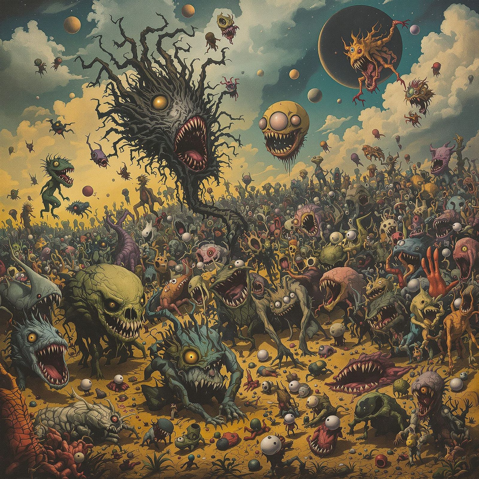 Dreamlike Surreal Landscape with Fantastical Creatures