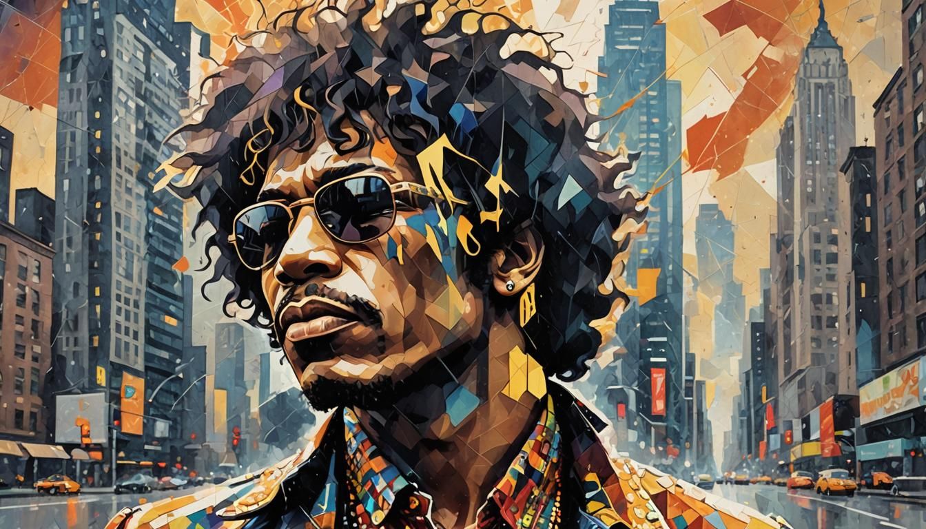 Jimi Hendrix Pop Art Portrait in New York City