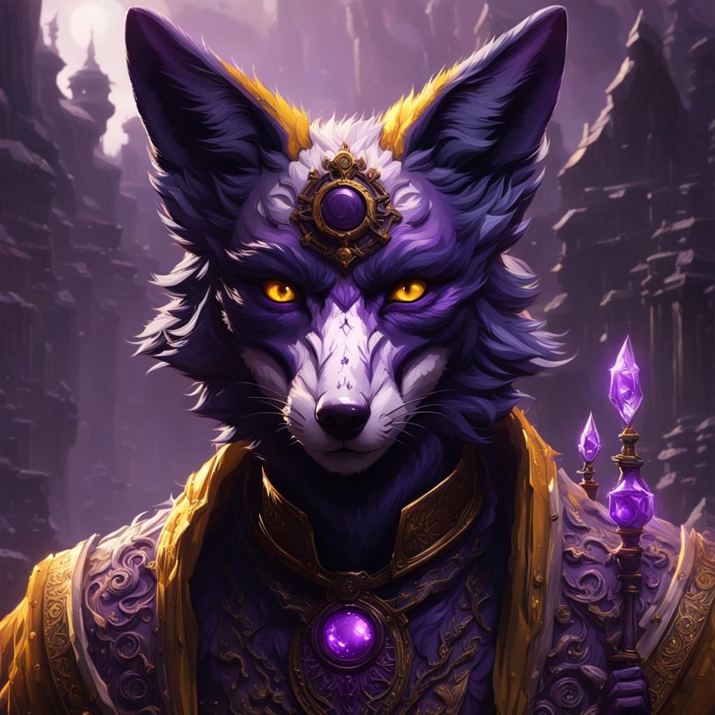 Hyperdetailed Necrite Fox in Dark Fantasy Style