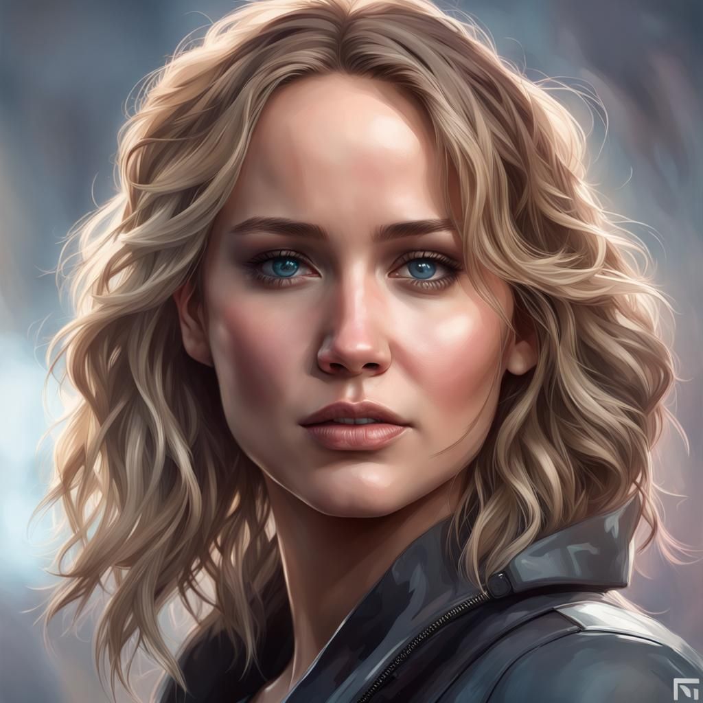 Jennifer Lawrence Portrait in Artgerm Style