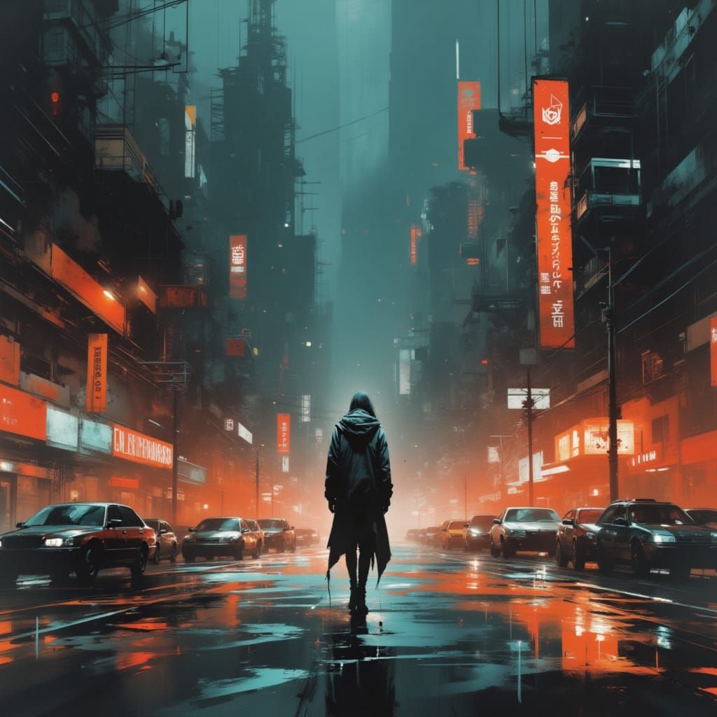 Dystopian Metropolis in Y2K Futurism Style