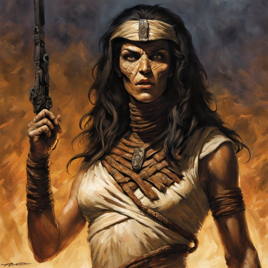 Egyptian Mummy Unveiled in Dark Gothic Style