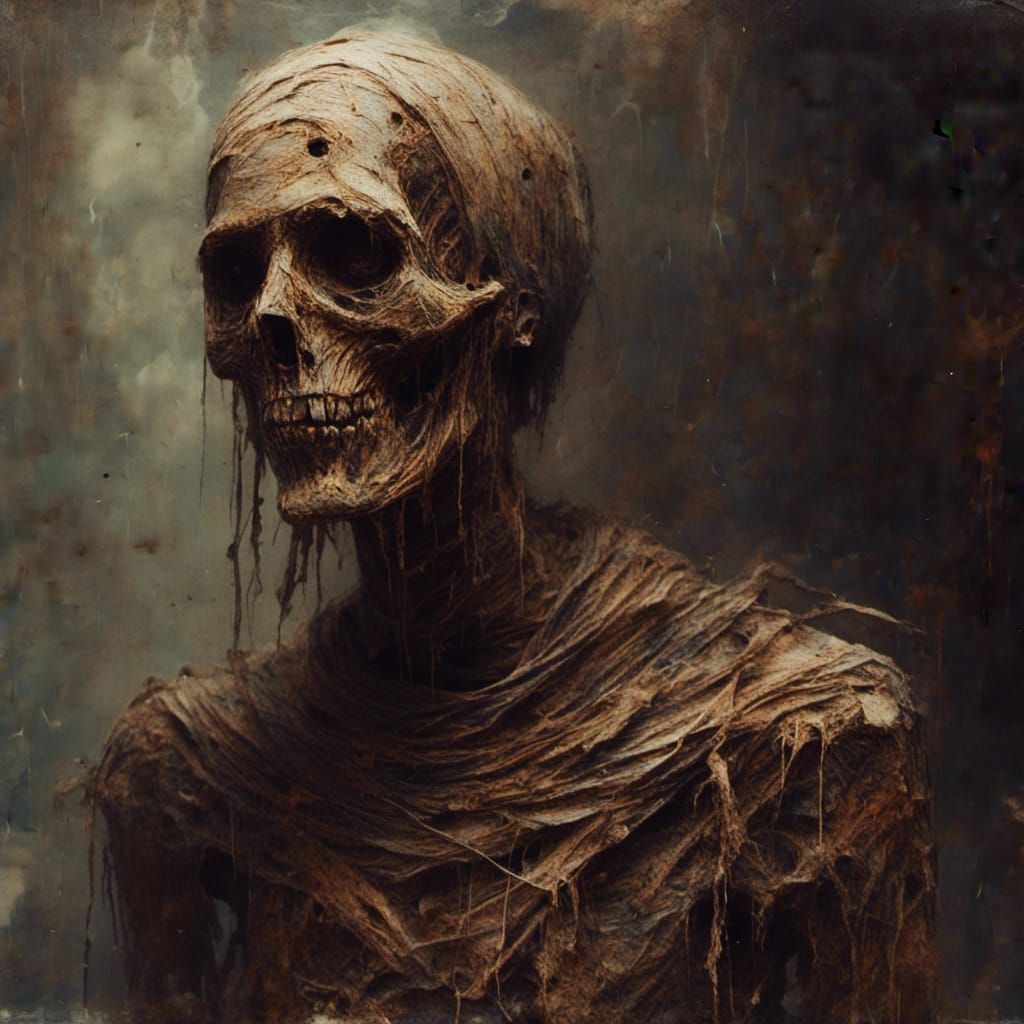 Scary Mummy in Ancient Tomb with Macabre Details